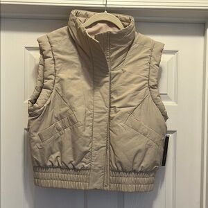 NWT Yogalicious Light Tan Puffer Vest